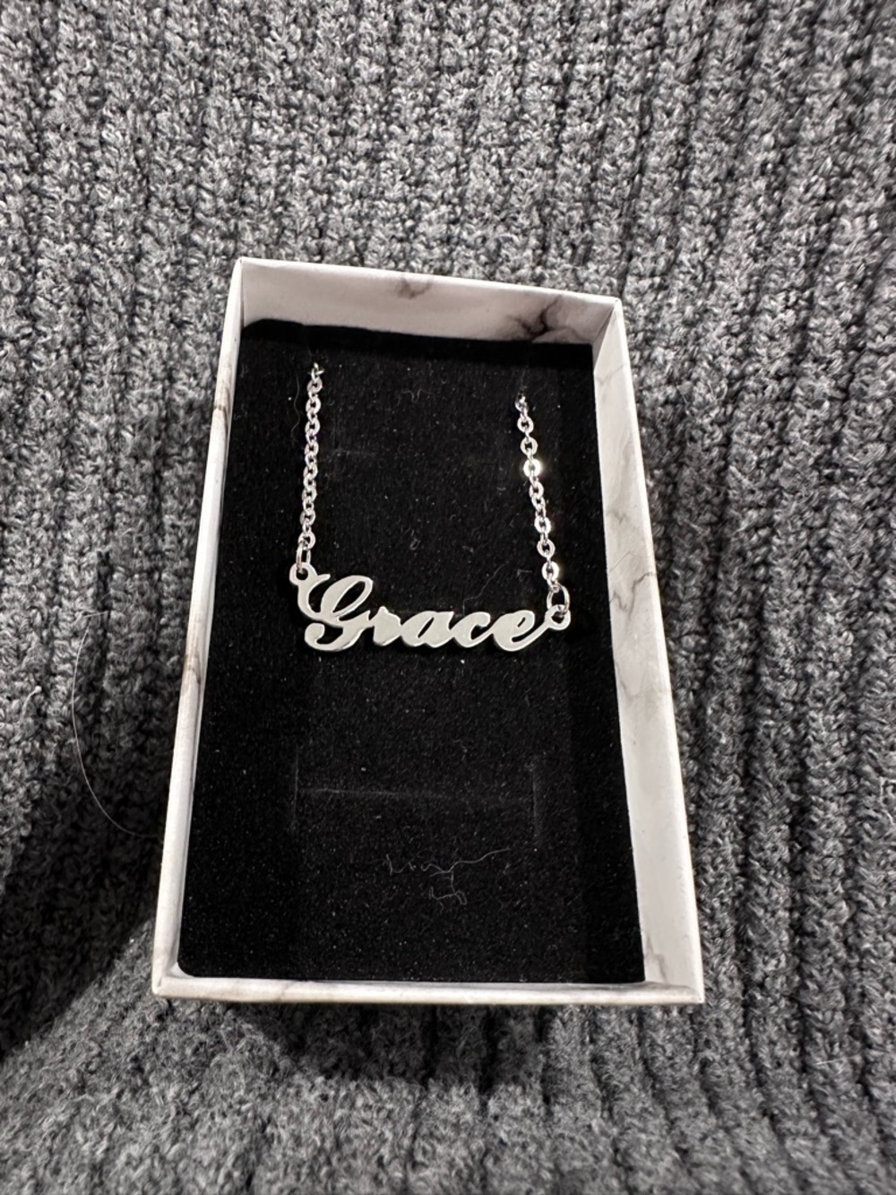 Personalized 'Grace' Script Name Necklace - Silver Women's Jewelry